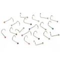 20pcs/lot Stainless Steel Crystal Rhinestone Nose Studs Hooks Bar Pin Nose Rings Body Piercing Jewelry For Women. 