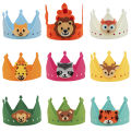Felt Crown Hat Forest Animal Party Children's Day For Kids Zoo Carnival Headdress Helmet Birthday Party Decorations Boy Gi. 