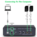 BOMGE USB Audio Interface(24 bit/192 kHz) with XLR, phantom power , Direct Monitoring , Loopback for PC Recording, Streaming,Guitarist, Vocalist,and Podcasting. 