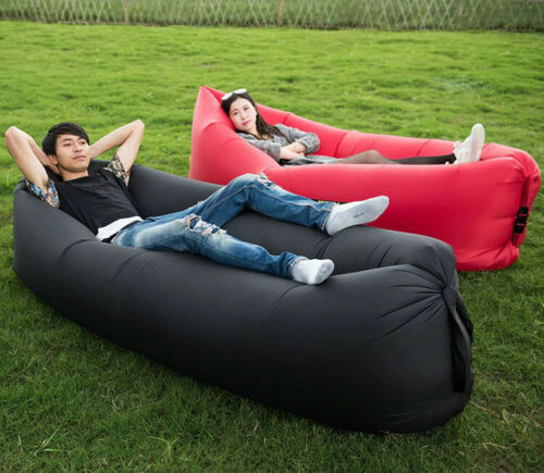 Inflatable Lounger Air Sofa Lightweight Beach Sleeping Bag Air Hammock Folding Rapid Inflatable Sofa for Beach, Camping, Travel