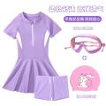 Children's Swimsuit Girls' New Middle and Big Children Korean Style Conservative Skirt Swimsuit Hot Spring Quick-Drying Split Swimsuit Girls'. 