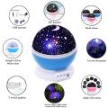 Romantic Sky Star Master Baby Sleep Lighting USB Night Projector Lamp with USB 9 Colour 4 LED Rotation (Multicolour). 
