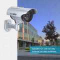 Solar Powered Dummy Camera Outdoor CCTV Security Red LED Record Cams. 