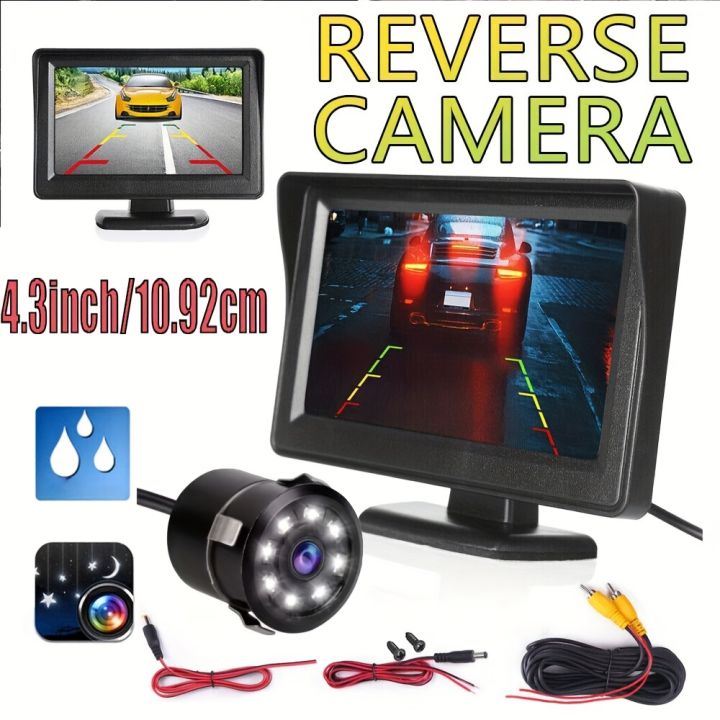 Punch Reverse Led Camera 4.3'' Car Rear View Camera 8LED 18.5mm Punch Night Vision for Vehicles ...