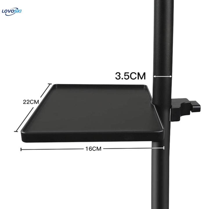 Clamp On Shelf Height Adjustable Microphone Stand Rack Accessory Mic Stand Utility Tray Clamp Sound