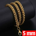 Glamon Spiga Wheat Chain Keel Link mens necklace high quality gold plated stainless steel choker gold chain for men Fashion Jewellery Necklace For Men Mala boys. 