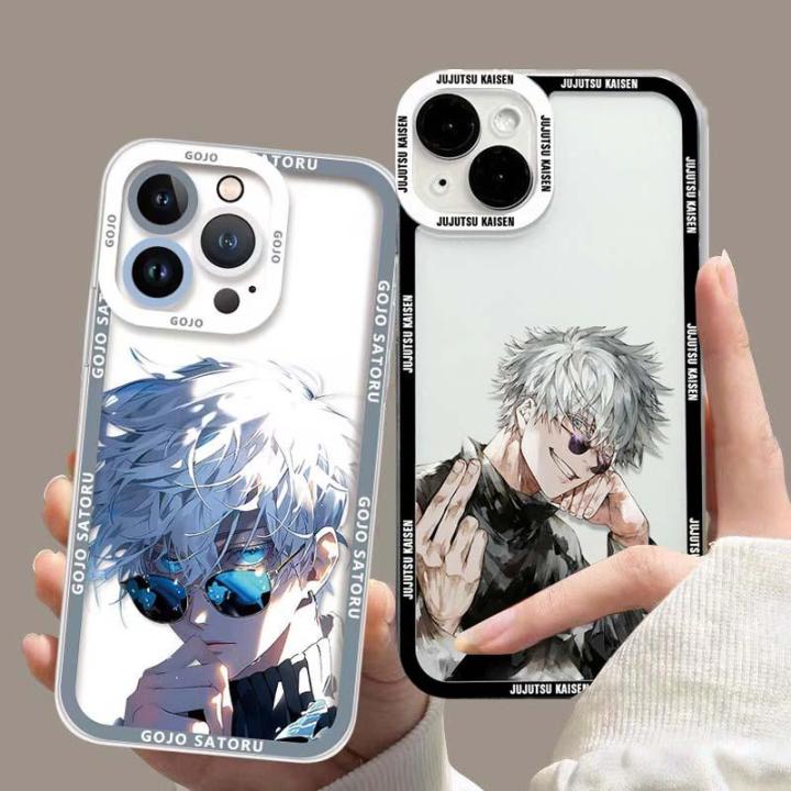 Jujutsu Kaisen Gojo Satoru Phone Case For Infinix Smart 8 7 5 6 Plus Tecno Spark GO 2024 Zero 5G 2023 Hot 20 20S 20I 10S 10 9 Play 11 12 Pro Itel S23 Cool Soft Clear Cover Angel Eyes Crystal TPU Square Silicone Camera Protective