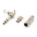 6.35mm Jack Microphone Plug Connector Right Angle Male Assembly 6.5mm Stereo Nickle Plating Audio Plug. 