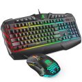 aming Keyboard Mouse Combo, RGB USB Wired Gaming Keyboard with Comfortable Wrist Rest, 6400 DPI Programmable Gaming Mouse for PC, Laptop Work and Game. 