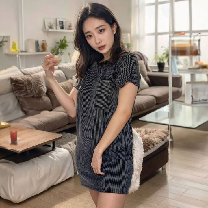 Women/%20Ladies%20/%20Girls%20Trending%20Fashion%20Dark%20Ash%20Color%20Cotton%20Rib%20Fabric%20190%20Gsm%20Short%20Half%20Sleeve%20Plain%20Loose-Fitting%20Baggy%20Rib%20Dress%20Gown%20Frock%20With%20Pocket%20M,%20L,%20Xl%20Sizes%20-%20Image%203