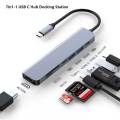 MZX 7in1 Dock Station 4K 30Hz 60Hz HDMI-Compatible USB Hub Multi-hub Type C Tipo Adapter Splitter 3 0 Docking Laptop Accessories. 