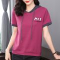 Hoodie Short Sleeve T Women's Summer Thin T-shirt 2024 New plus Size Women's Casual Top Loose Half Sleeve Sweater. 