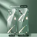 Square Edge Plating Transparent Case For iPhone 16 15 14 Plus 13 Mini 12 11 Pro Max X XR XS Lens Protective Soft Silicone Cover. 