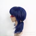 Miracle Girl cosplay ladybug mask wig dark blue braid girl anime wig latex eye mask. 
