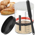 5/7pc Dough Fermentation Jar 1000ml Sourdough Starter Container Clear Glass Jar with Lid Baking Fermentation Jar Food Storage. 