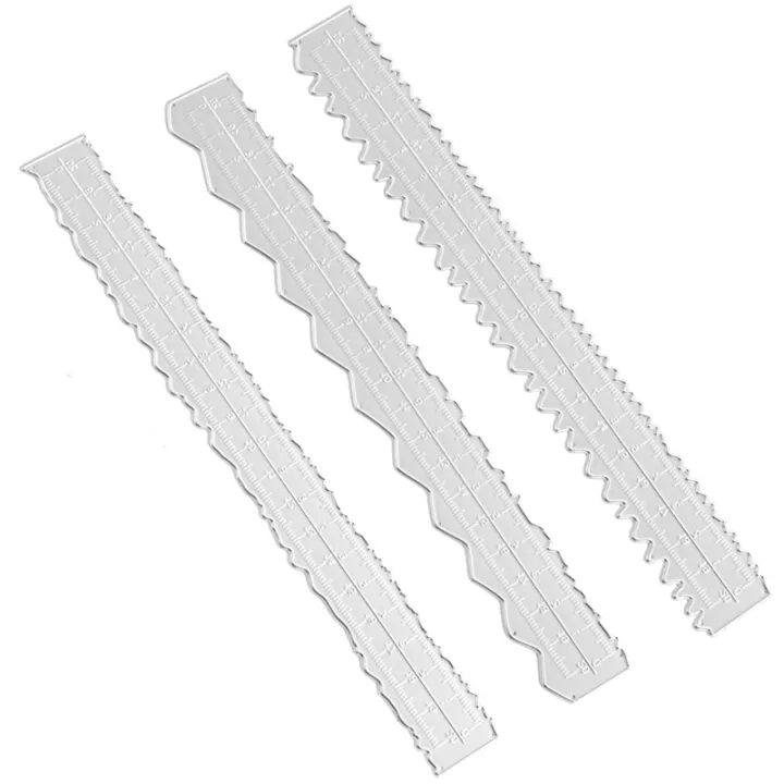 3 Styles Irregular Edge Ruler,Metal Craft Ruler Paper Tearing Ruler for ...