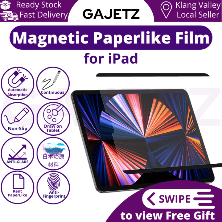 【 Japan Material 】iPad Magnetic PaperLike Removable Screen Protector Compatible With iPad 10th Generation iPad Air 5 iPad Air 4 iPad 9th Generation iPad Mini 6 iPad Pro 11 iPad Mini 5 iPad Mini 4