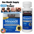 Kirkland Minoxidil 5 % Topical Solution USP 60ml Original - One Month Supply + Free Dropper  -  Hair Regrowth Treatment for Men - Made in USA - kirkland signature. 