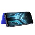 Carbon Fiber Texture Horizontal Flip TPU + PC + PU Leather Case with Card Slot For Asus ROG Phone 3 ZS661KS. 