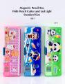 Magnetic Lock Pencil Box with LED Light for Girls and Boys Pencil Case. 