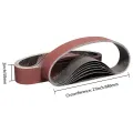 BRADOO 100X610MM Sanding Belt 15Pieces- 80/120/150/240/400 Grit Alumina Sanding Belt, Suitable for Wood Sanding. 