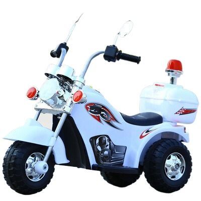 Kids Electric One Motor Bike 3 Wheels With Music For Age 1-4 Model 666WHITE Little Wawe