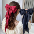 Korean Style Hair Clip Elegant Silk Satin Oversize Bow Hairpin Ribbon Hair Clip Bow Spring Clips For Woman Girls Hair Accessories. 