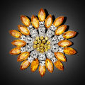 Women Fashion Flower Brooch Crystal Rhinestone Jewelry for Wedding Party Gift. 