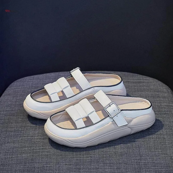 Women%20Sandals%20Fashion%20Slip%20on%20Flat%20Sandal%20Rubber%20Sole%20Waterproof%20Female%20Beach%20Sandals%20Nonslip%20House%20Slippers%20Platform%20for%20Ladies%20Girls%20,%20White,%2038%20-%20Image%204