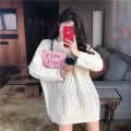 Sweater Student Sweater m Fat Women's Fitted Long Pullover m Stroke Large Size Loose Twist Lazy Jacket Korean Style. 