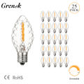 Retro C7 Candle Led Bulb E12 Base Mini Lamp Clear Glass 0.5w 2700k Warm White Chandelier Pendant String Light Replacement Bulbs. 