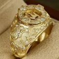Men's Luxury Jewelry 18k Gold Crown Natural Diamond Ring Birthday Present. 