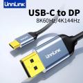 Unnlink USB C to DP 1.4 Cable 8K 4K Type C 3.1/3.2 Thunderbolt 3/4 to Displayport Adapter for Macbook Pro Samsung to TV Monitor. 