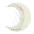Moon Lyre Harp Professional 7 Strings Lyre Harp Fine Detailed Portable for Kids. 