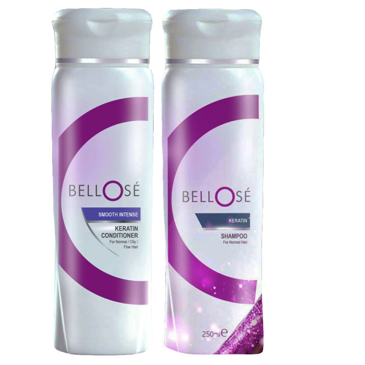 Bellose Keratin Shampoo+Conditioner 210ml For Normal Hair make your hair strong yet soft and provide extra brilliance while cleansing .