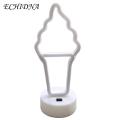 ECHIDNA Night Light Creative Ice Cream/Ice Lolly Sign LED Neon Light. 