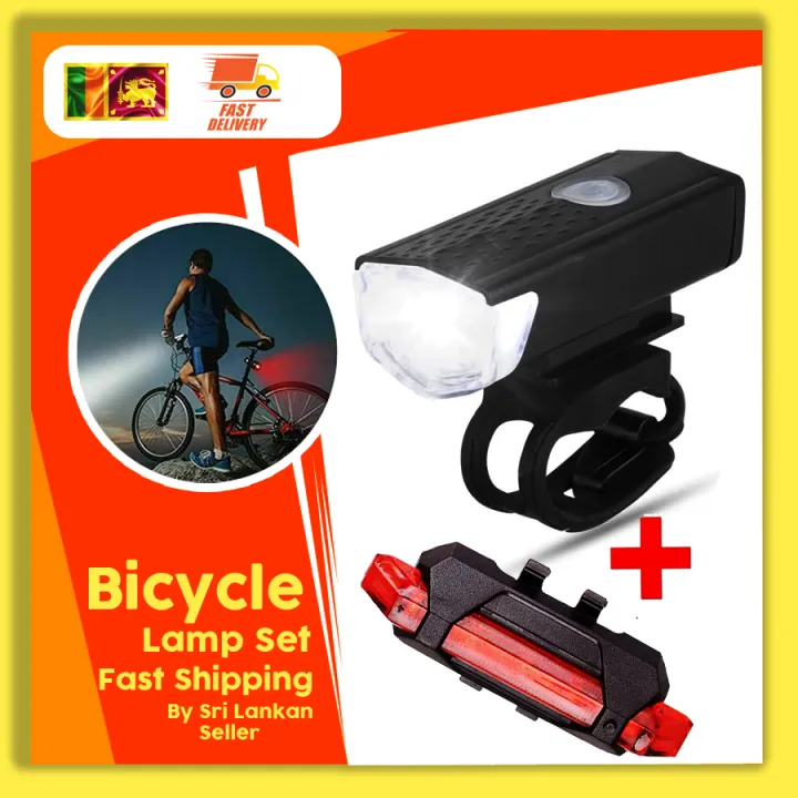 Bike Bicycle Light USB LED Rechargeable Set MTB Road Front Back Headlight Lamp USB LED Rechargeable Bike Bicycle Light Set MTB Road Bike Front Back Headlight Lamp Flashlight Cycling Light Cycling Accessories