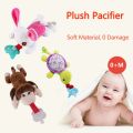 Baby pacifier holder hanging removable plush animal doll toy infant girl boy Soothie pacifier and teether holder with clip. 