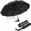 12 Ribs Folding Umbrella Windproof Compact Travel,Auto Open/Close Large Rain Umbrellas W/Polyester Coating, Ergonomic Handle FRE. 