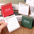 Simple Solid Color 2024 Mini Desktop Paper Calendar Dual Daily Scheduler Table Planner Yearly Agenda Organizer Desk. 