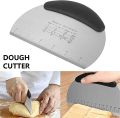 Asdirne Dough Scraper, Dough Cutter with Food Grade Stainless Steel Blade and Soft TPR Handle, 16CM, Pastry Scraper, Yellow. 