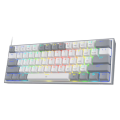 Redragon K617 FIZZ 60% Wired RGB Gaming Keyboard, 61 Keys Compact Mechanical Keyboard White & Grey Mixed-Colored Keycaps. 