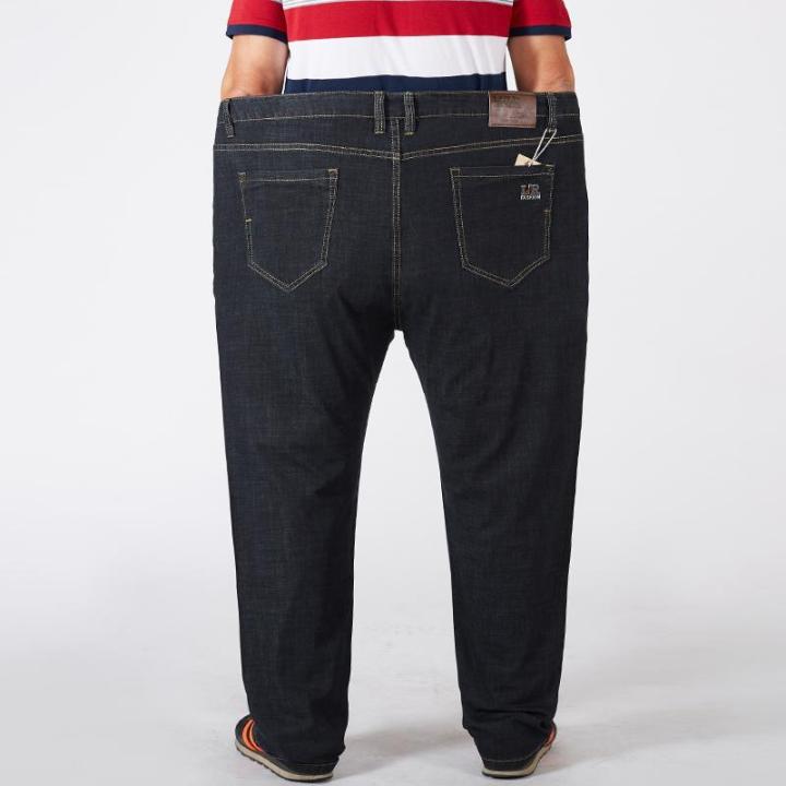 【BestGO】Plus Size Men's Black Jeans Trousers Stretch Elastic Denim Pants Men's Clothing Big Size 40 42 44 46 48 50 52