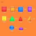100 Pieces Geometric Solids Translucent Color Building Blocks for Playroom. 
