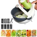 Wet Basket Vegetable Cutter - Multifunction Vegetable Cutter with Drain Basket Magic Rotate Vegetable Cutter Portable Slicer Chopper Grater Kitchen Tool/NEW WET BASKET VEGETABLE CUTTER  9 in 1 Multifunction Vegetable Cutter with Drain Basket Magic Rotate. 