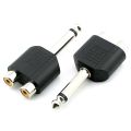 Mono Plug 6.5mm Male To 2 RCA Female Jack Converter Adapter Mic Jack. 