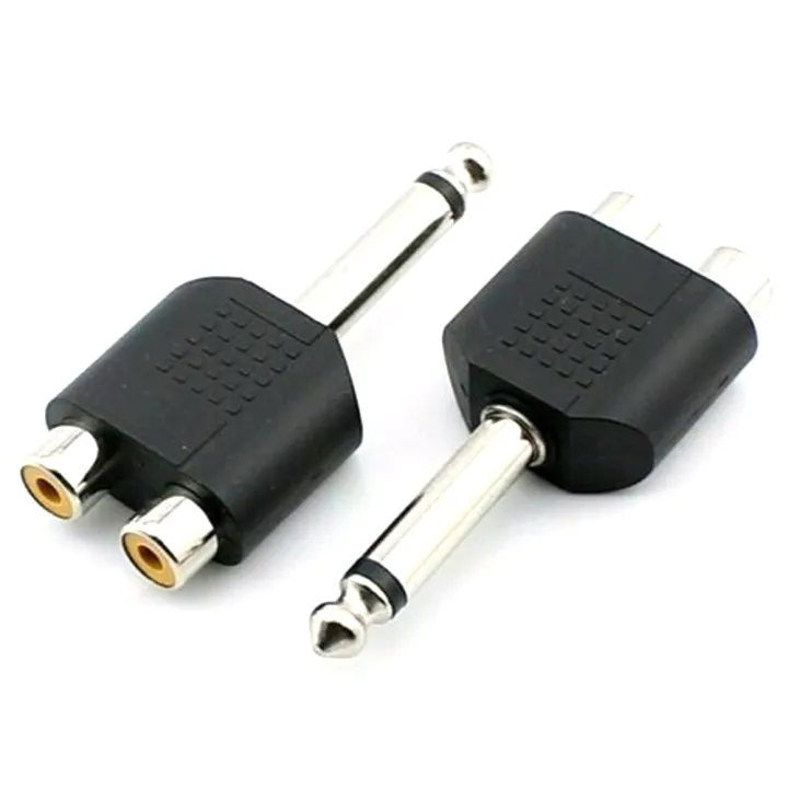Mono%20Plug%206.5mm%20Male%20To%202%20RCA%20Female%20Jack%20Converter%20Adapter%20Mic%20Jack%20-%20Image%202