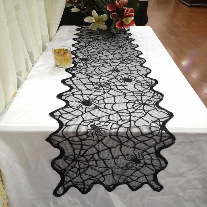 Tablecloth Decoration Event Party Halloween Spider Lace