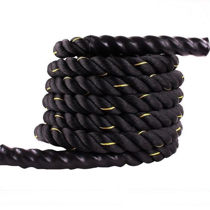 Mansa TUFF Fitness Battle Rope 1.5" (38mm) Battle Exercise Training Rope with Extra protective sleeve, 30ft Length Workout for Strength Training Home Gym Outdoor Cardio Workout and Cross-Training