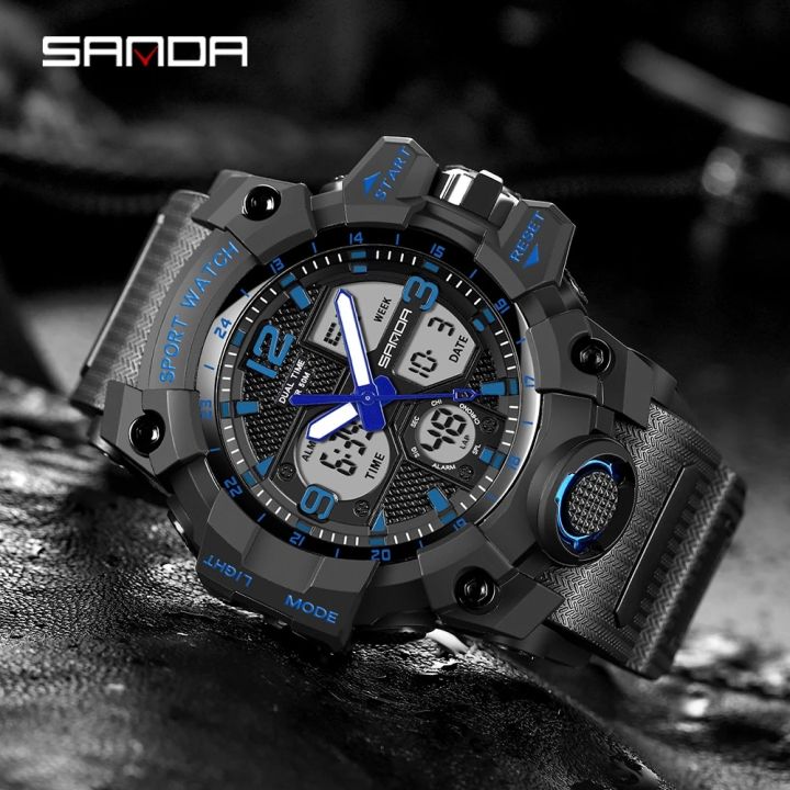 SANDA%20brand%20fashionable%20business%20sports%20waterproof%20digital%20quartz%20dual%20display%20men's%20watch%20-%20Image%206